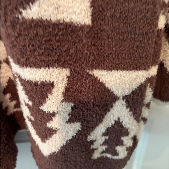 NWT in Loom Brown  & Cream Aztec Southwestern Open Cardigan Pockets M/L - Picture 7 of 10